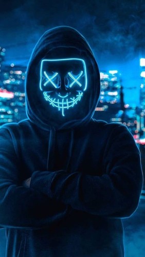 Masque The Purge American Nightmare Mask Cosplay Déguisement Halloween 🎃 Bleu - Photo 3/6