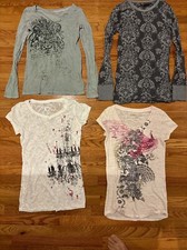 Lot of 4 Kowboys & Co. + .E. Womens Long Stretch Top Size M Made In USA