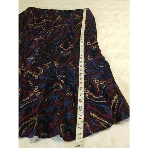 Vintage Rena Rowan Skirt Size 18 Floral Paisley Midi Flared Hem - Picture 5 of 8