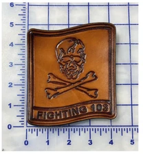 NAVY VFA-103 JOLLY ROGERS ANTIQUE LEATHER PATCH
