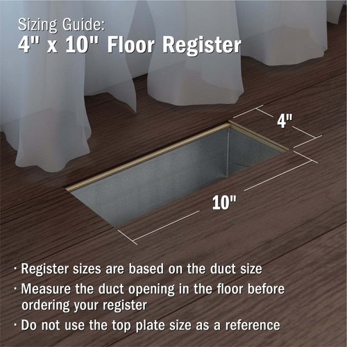 Imperial 4-inch x 10-inch White Steel Painted Louvered Floor Register - Picture 5 of 7