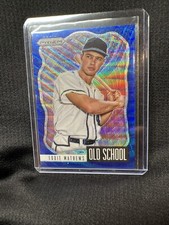 2021 PANINI PRIZM OLD SCHOOL BLUE WAVE SP EDDIE MATTHEWS BRAVES ULTRA RARE /60