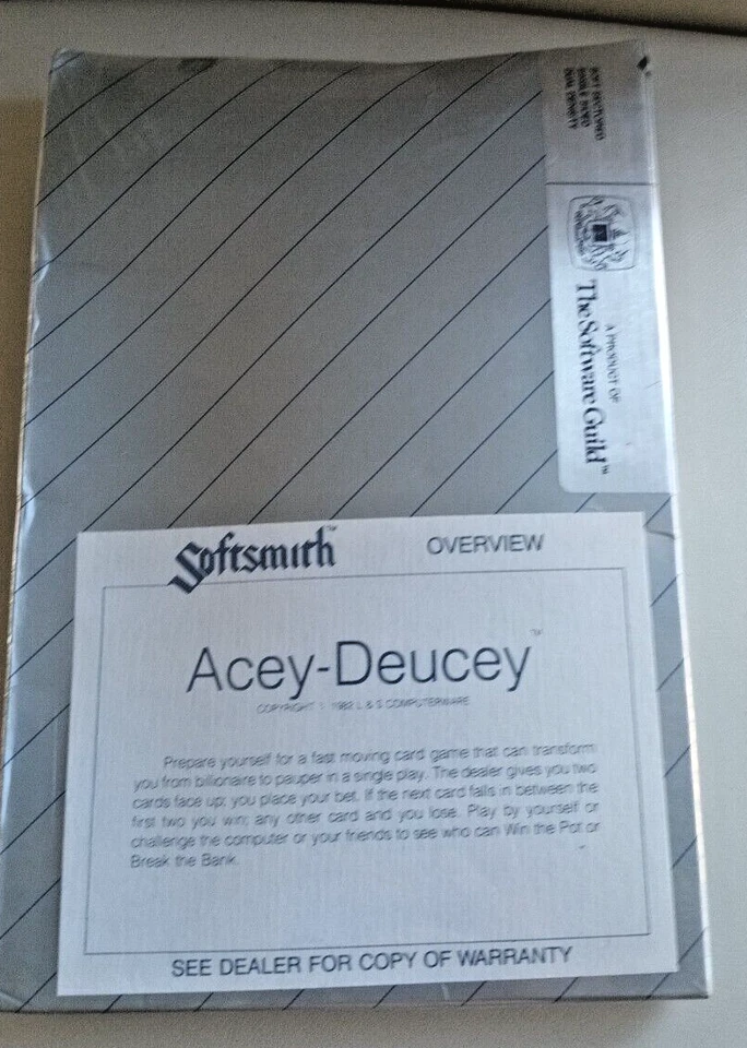 Acey-Deucey by Softsmith for Atari 400/800/XL/XE; Diskette; G3000; NOS - Image 2 of 3