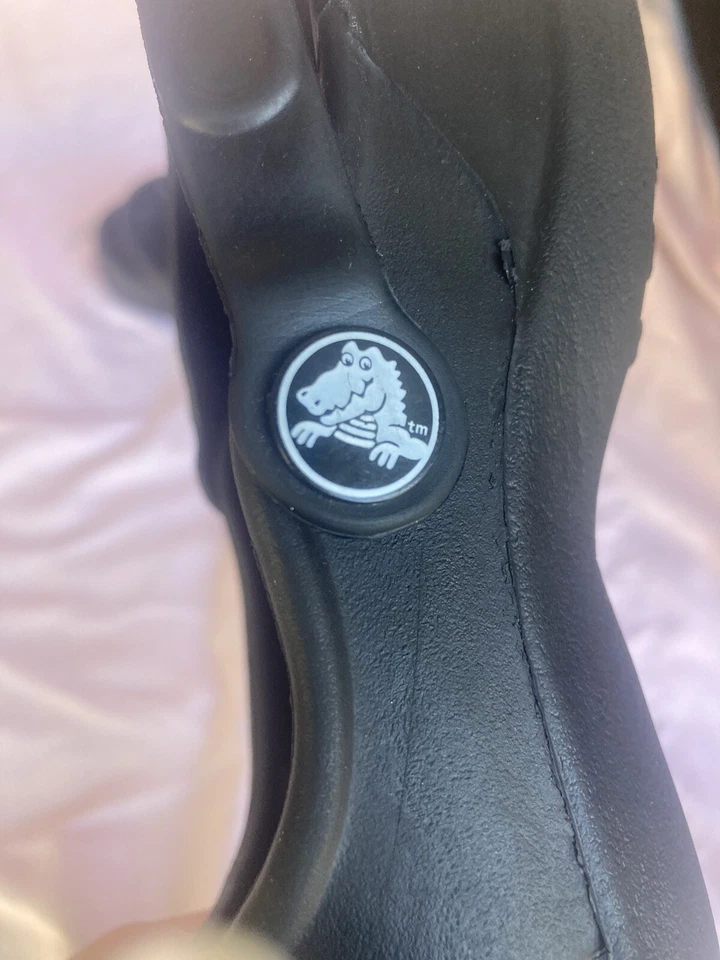 CROCS MARY JANE FLAT SLIP ON SANDAL SHOE Black Mens/youth 2 Women 4 Single Strap - Image 4 of 4