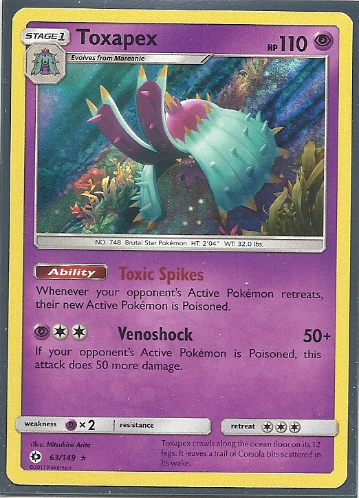 ポケマニ RARE TOXAPEX (Holo) & MAREANIE (RH) - 2 EVO Pokemon Cards-SUN