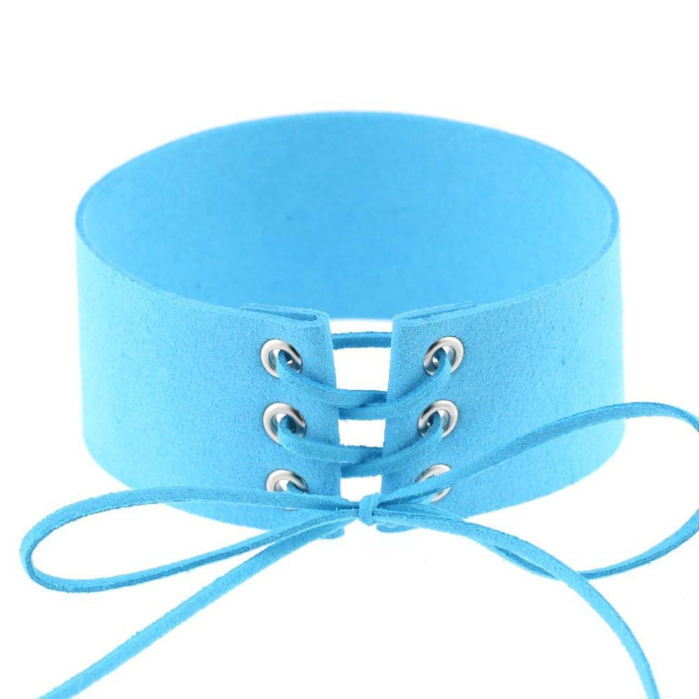 Choker Gargantilla Ancho Con Cordón Collar Cadena Harajuku Estilo Gótico