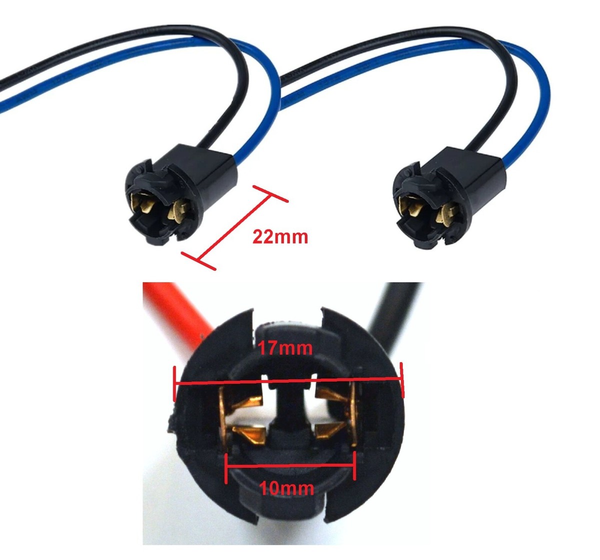 Universal Pigtail Wire Female Socket 194 T10 PGS License Plate Tag Light Bulb D - Foto 3