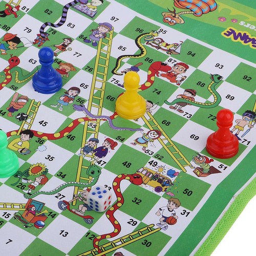 Luddo & Ladder Kids Children Portable Flying Chess Snake Board Family Fun Game - Picture 3 of 12
