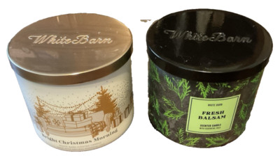 Bright Christmas Morning & Fresh Balsam 3-Wick White Barn Bath and Body Works  