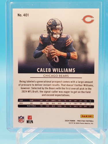 2024 Prestige CALEB WILLIAMS #401 Rookie 1st Pro Uni Chicago Bears SP RC - Picture 2 of 2