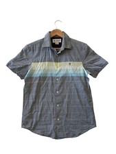 Penguin Button Up Collared Shirt Blue Men s Size Small Good Condition