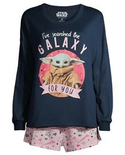Baby Yoda Womens Pajamas Size S- 3X Mandalorian Star Wars Set Shirt Shorts Pants