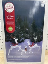 Winter Wonder Lane LED 3-Piece Elegant White Twinkling Deer Family Set Christmas