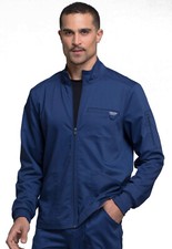 Navy Blue Cherokee Scrubs Workwear Revolution Mens Zip Front Jacket WW320 NAV