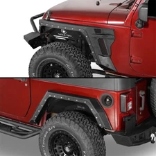Steel Front /Rear Fender Flares Wheel Mud Guard Fit 07-18 Jeep Wrangler JK 2Door