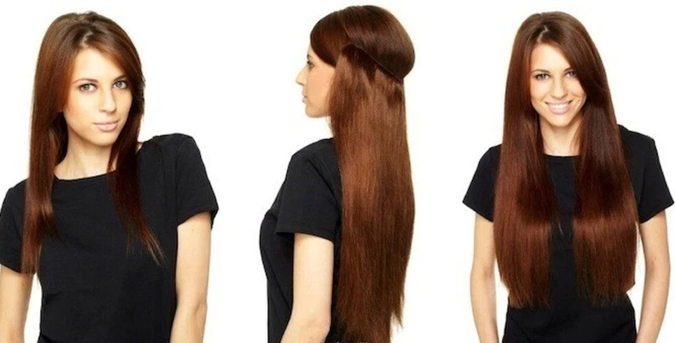 #2 #4 Flip in Extensions Haarverlängerung 60cm Farbwahl NEU GLATT GEWELLT - Bild 3 von 3
