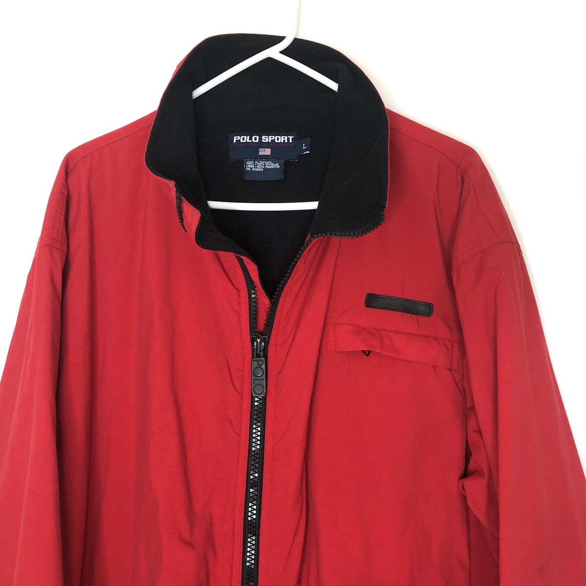 Vintage Polo Sport Ralph Lauren Jacket Men Large Nylon Fleece