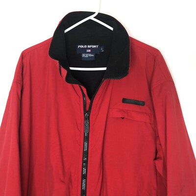 Vintage Polo Sport Ralph Lauren Jacket Men Large Nylon Fleece