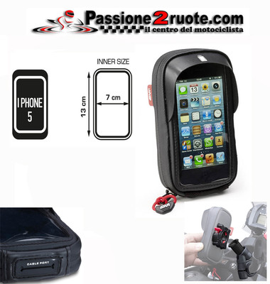 Universal Givi S955 Tubular Motorcycle Smartphone Cell Phone Holder iPhone 5 4
