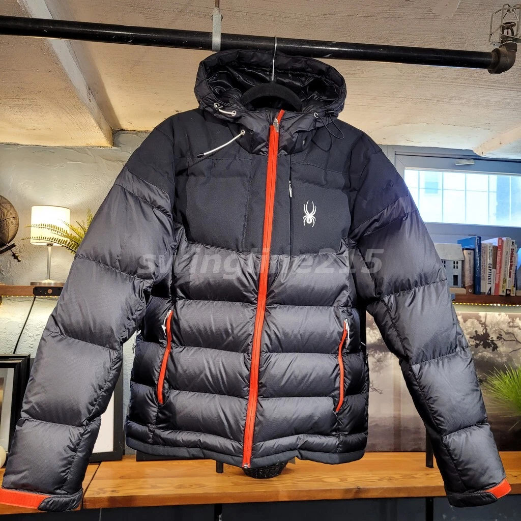 Spyder Chris Davenport Down Hooded Puffer Jacket Coat Men Medium Black |  eBay