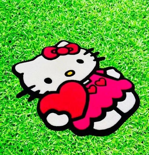 Hello Kitty Hand Tufted Customized Rug Red And Pink Premium Quality 3X2 ...