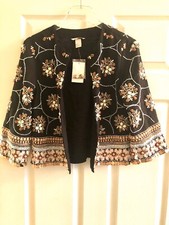 H&m Trend Embellished And Embroidered Jacket | Size Eur 34