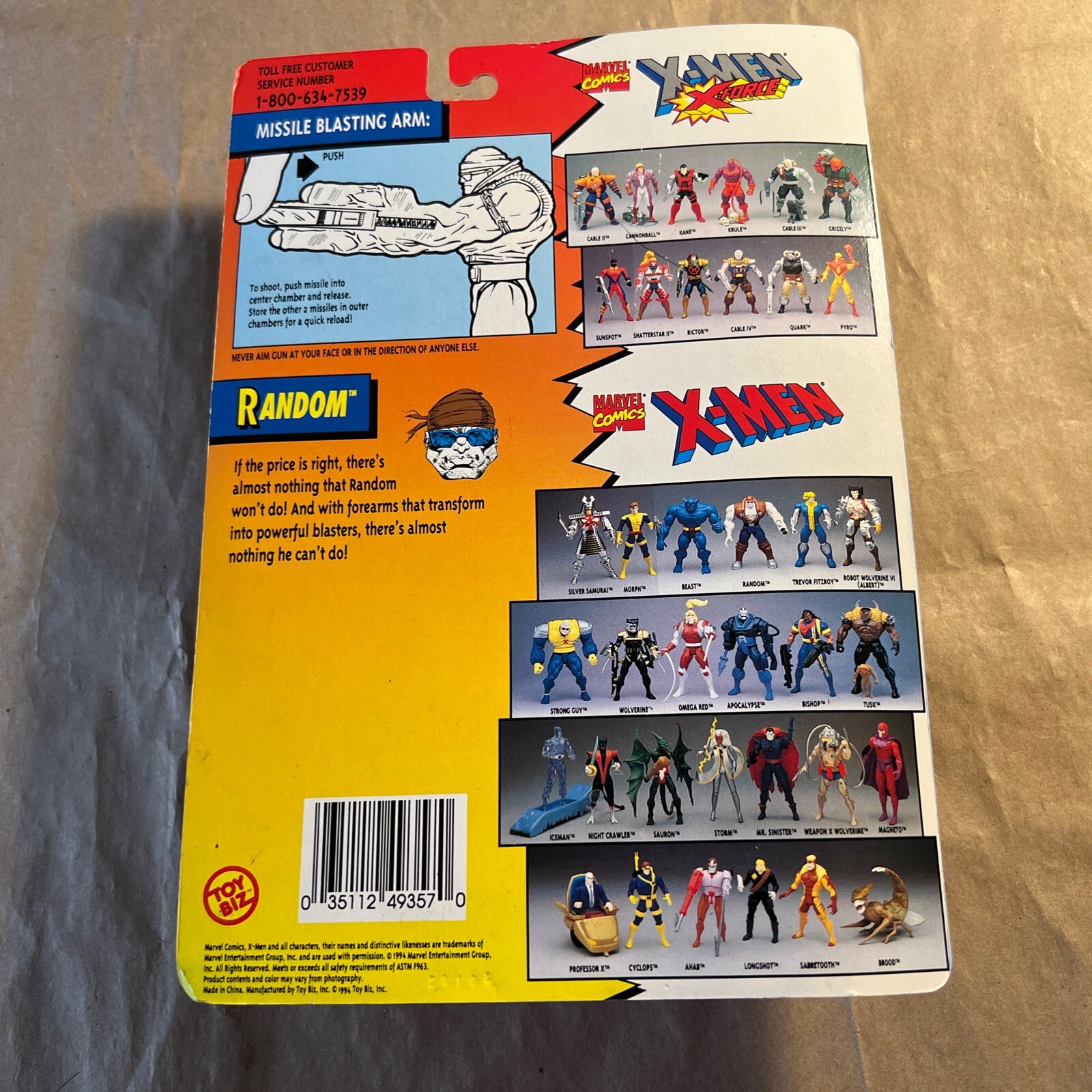 Random The Mutant Vintage 1994 ToyBiz Marvel's The Original Mutant X-Men Random Action ...