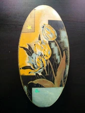 Rare Art Deco Box Geometric And Plant Decor