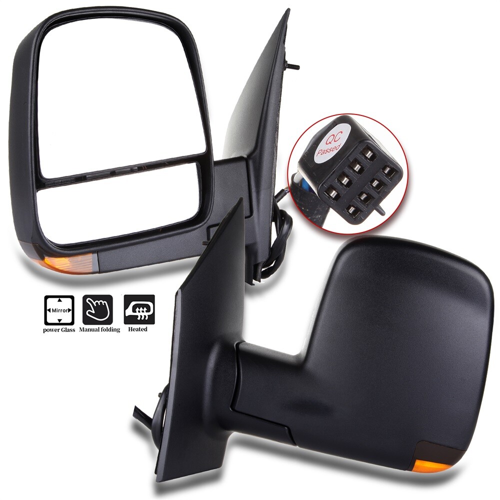 For 08-13 Express Savana Power Heated In-Housing Signal Light Towing Mirror Pair