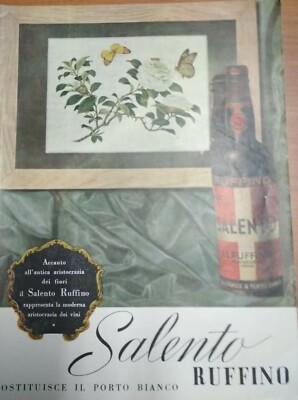 ''SALENTO RUFFINO'' VINTAGE WERBUNG 1938 - DIE WEINARISTOKRATIE