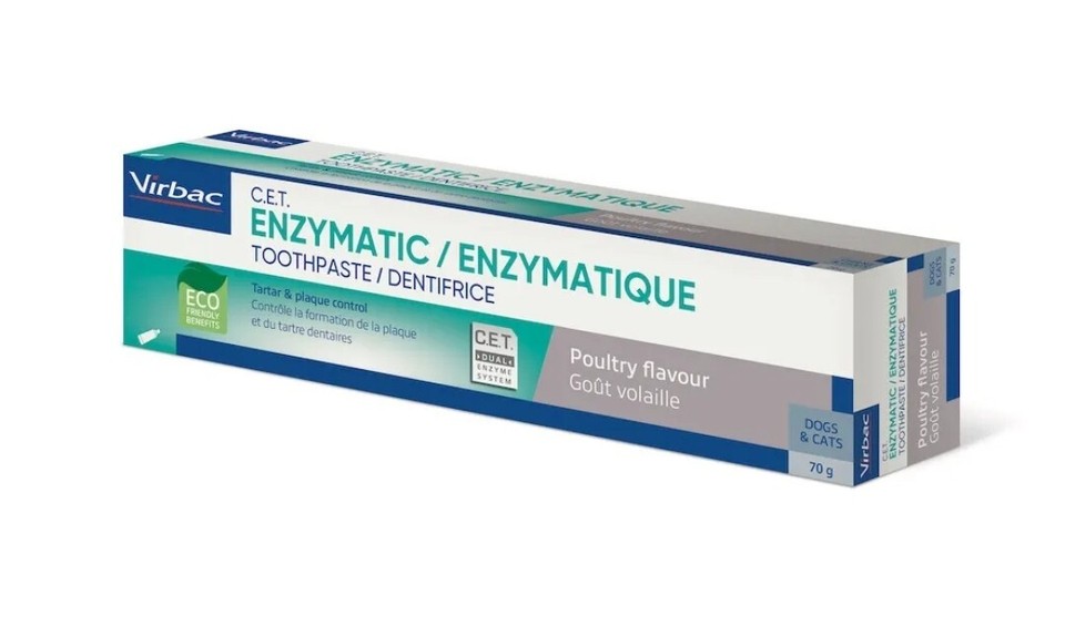 Virbac Dog Toothpaste Enzymatic Dental Care for Cats & Dogs 70g Poultry