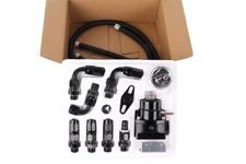 Adjustable Fuel Pressure Regulator Kit Oil 0-100psi Gauge -6AN Black