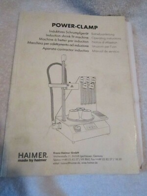 Factory Haimer  Power Clamp Induction Shrink Fit Machine Tool Operating Manual