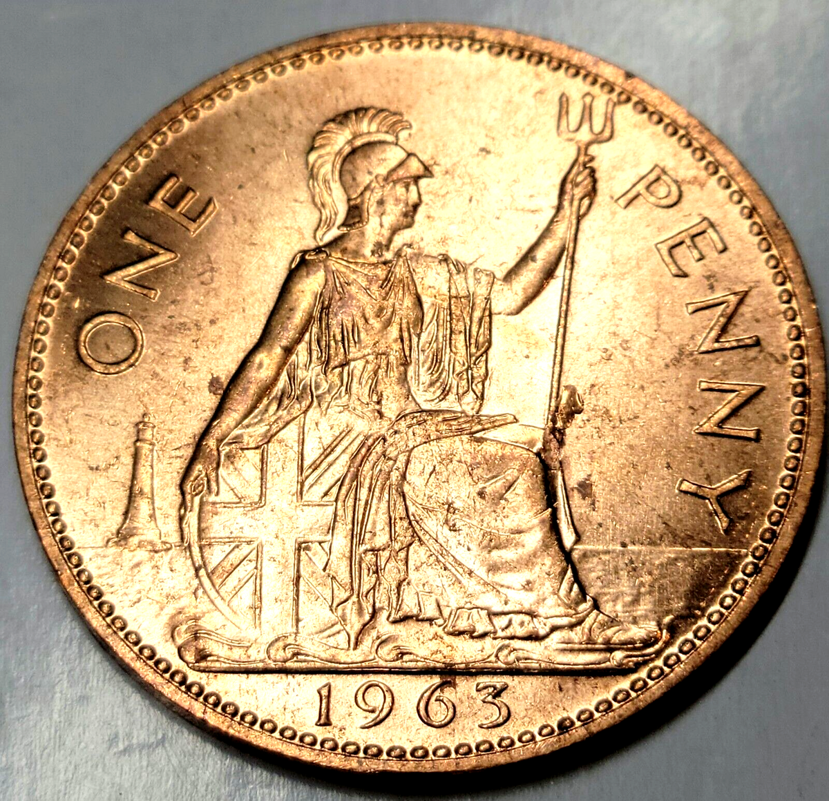 Great Britain 1963 ONE PENNY COIN QUEEN ELIZABETH II