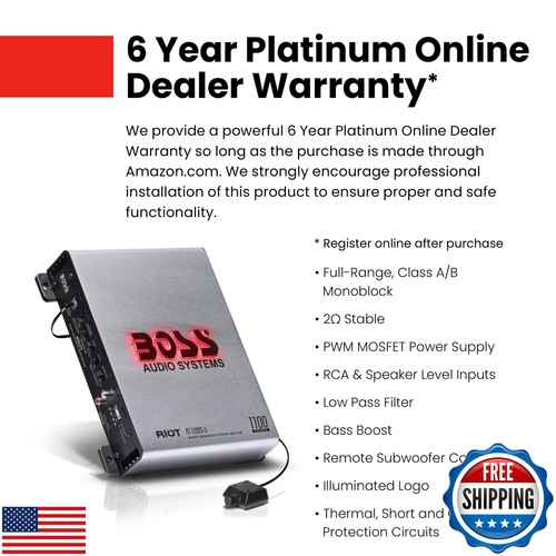 BOSS Audio Systems R1100M-S Monoblock Car Amplifier - 1100 High Output, 2-8 O - Bild 5 von 5