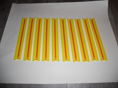10 Peice Hot Wheels Track Builder Unlimited Straight YELLOW Track 12'' Long