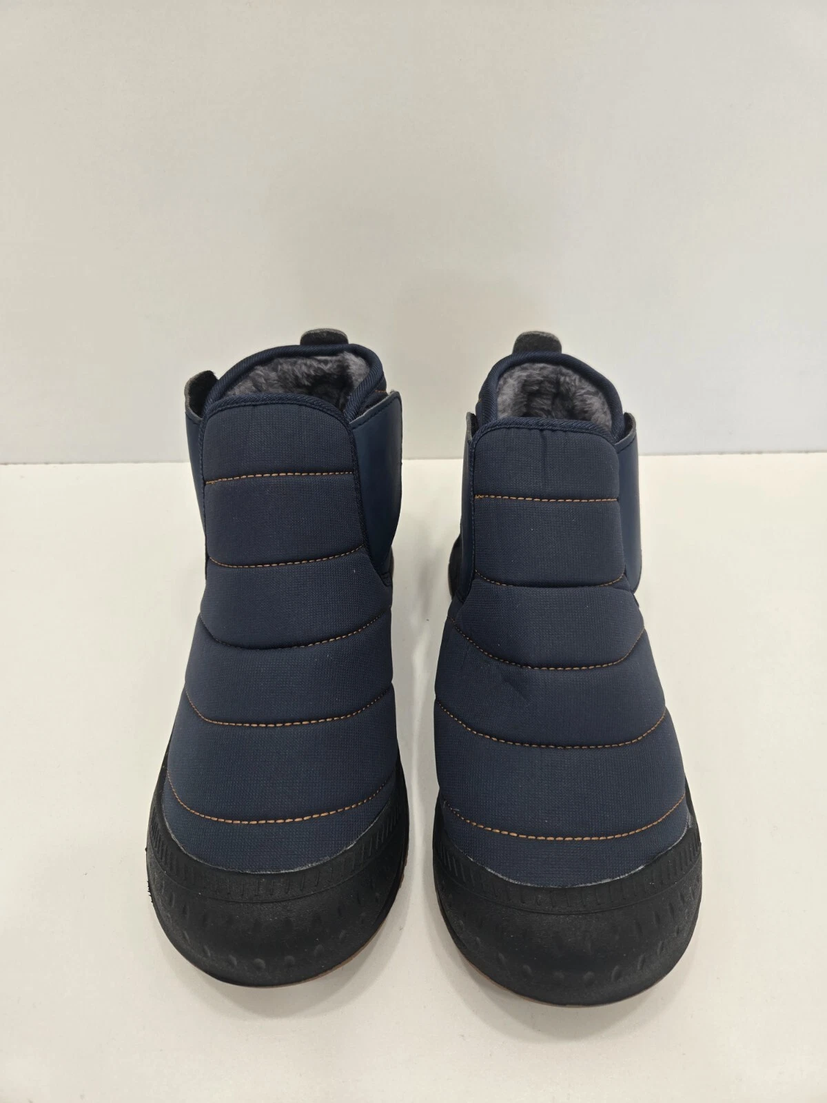 Men Ankle Snow Boots Slip On Winter Fur Lined Outdoor Anti-Slip Shoes