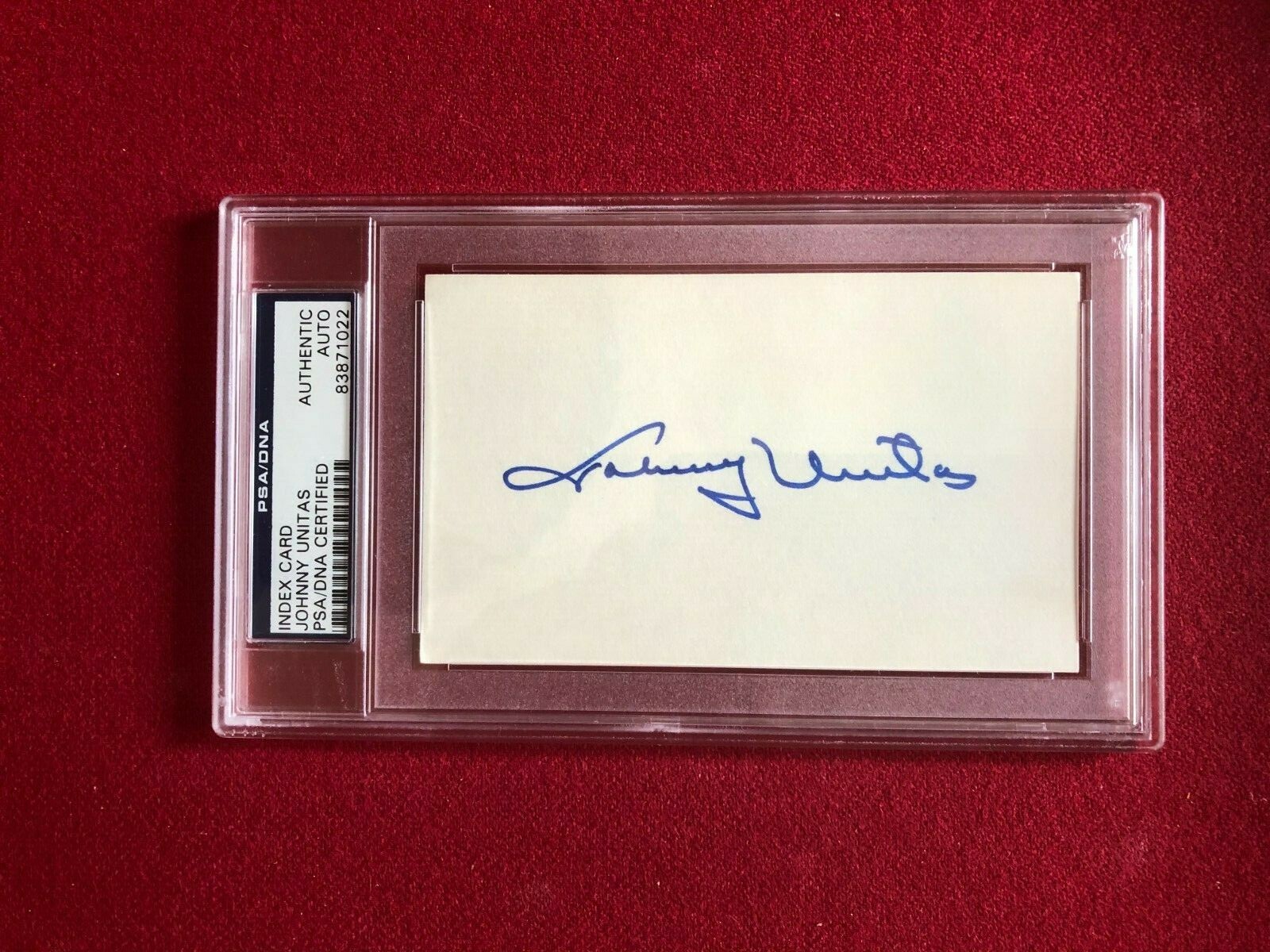 Johnny Unitas, "Autograph" (PSA / DNA) Encapsulated Cut (Scarce / Vintage)