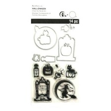 Halloween Tombstone Witch Clear Stamp and Die Set by Recollections 556052 NEW
