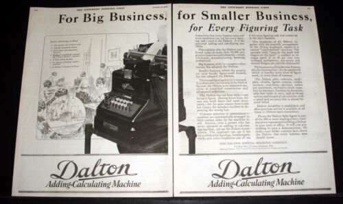 1920 OLD MAGAZINE PRINT AD, DALTON, ADDING-CALCULATING MACHINES, FOR BUSINESS! - Afbeelding 1 van 1