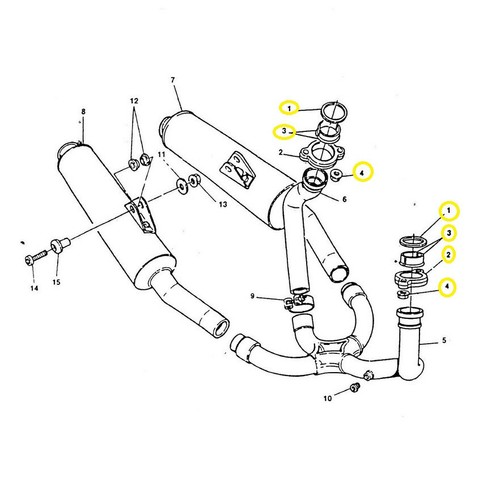 Ducati Monster 400 600 750 900 kit guarnizioni collettore di scarico anelli dadi - Foto 2 di 2