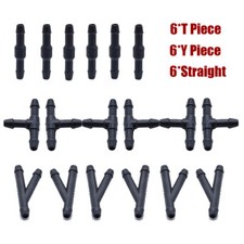 18x Universal Wiper Washer Nozzle Hose Tubing Joiner Pipe Connector T Y-Straight