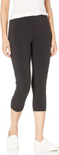 Hanes Women's Capri Leggings, Stretch Cotton-Spandex Leggings, High Waist Women'