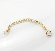 2.3mm Round Rolo Cable Extender for Chain Necklace Pendant REAL 14K Yellow Gold 