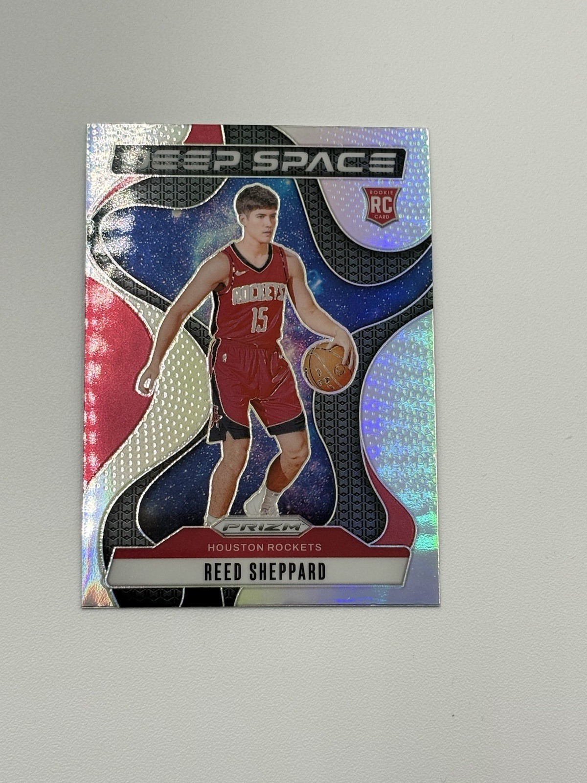Reed Sheppard 2024-25 Panini Prizm Deep Space Silver Prizm RC Rookie #6 Rockets