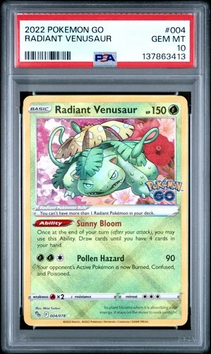 2022 Pokemon Go Radiant Venusaur #004 GEM MT PSA 10