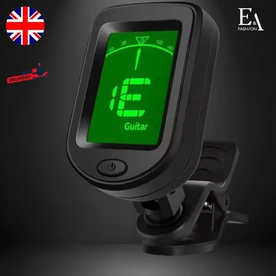 Digital Chromatic Clip- On Tuner LCD Guitar Acoustic Electric Bass Instruments