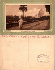 Vatican Gardens Postcard Italy Rome S S nei giardini del Vaticano Sepia Antique