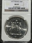1977 FRANCE SILVER 50 F MS65 NGC — photo 1