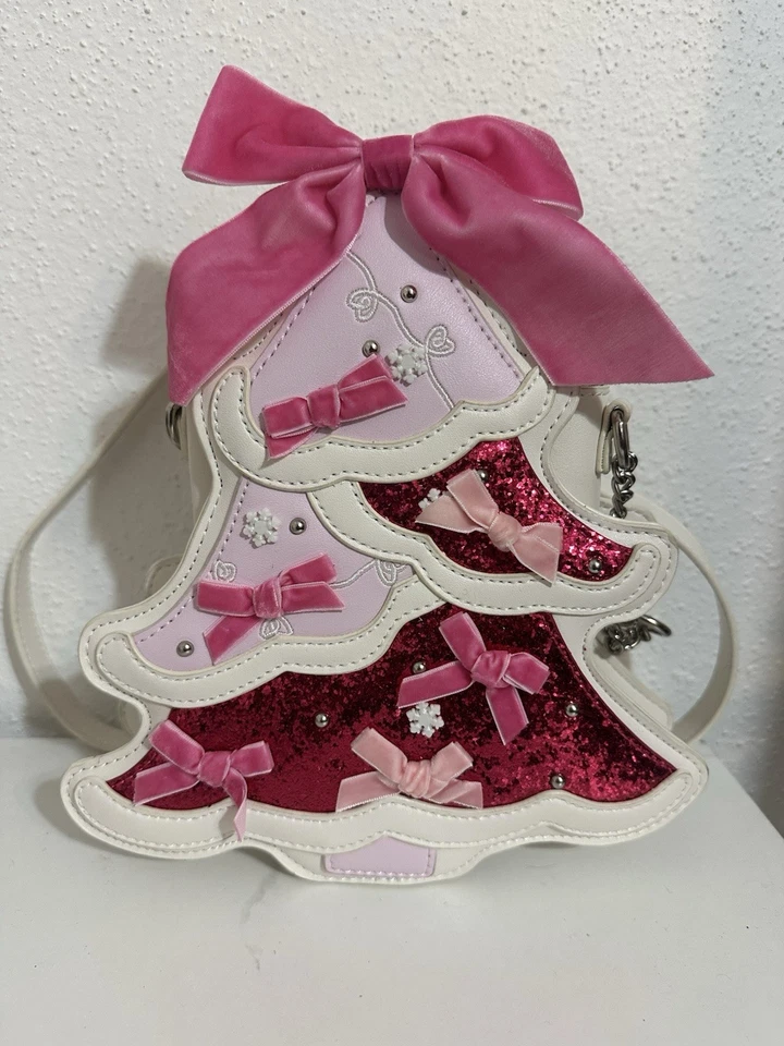 Сумка через плечо Betsey Johnson Pinkmas Merry Christmas Tree кокетка бант блестящая - Изображение 2 из 4